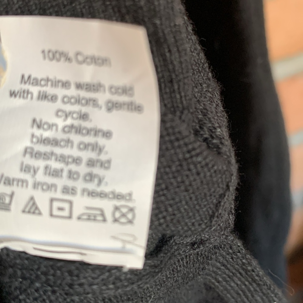 J Crew black cotton v neck sweater size XL capsule wardrobe neutral minimalist - Picture 7 of 8